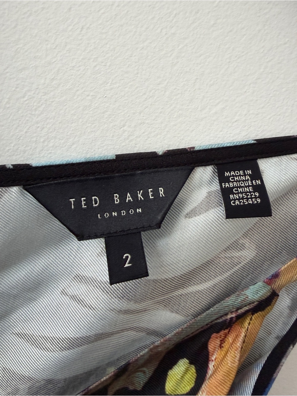 Ted Baker Black Floral Slip Midi Maxi Slip Dress with Multicolor Print size 6 - Picture 7 of 8